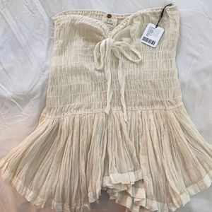Free People One ivory bohemian tube top